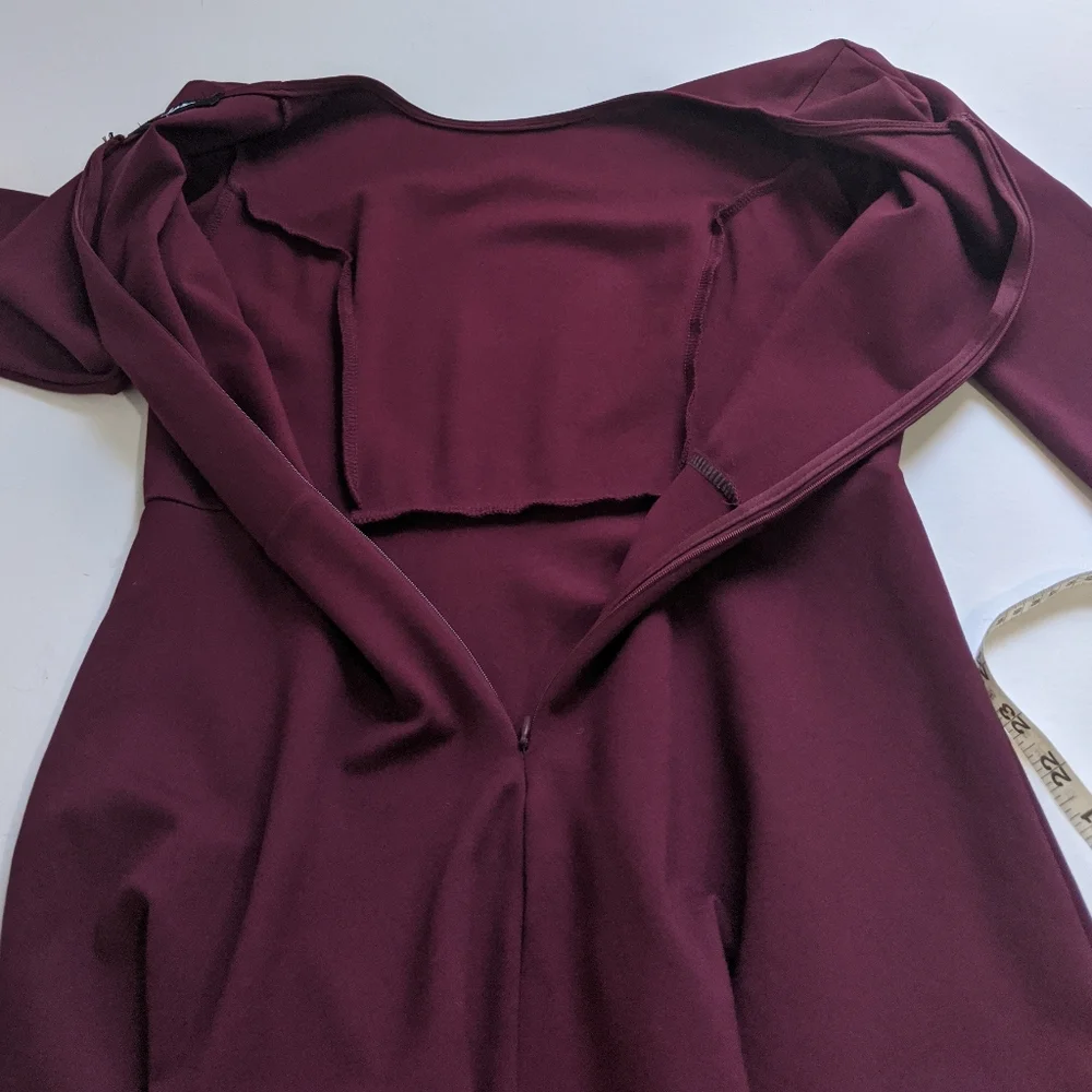 Lulu's Cumulonimbus Clouds Burgundy Skater Dress - Picture 4 of 7